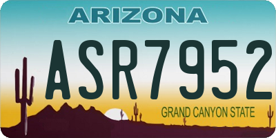 AZ license plate ASR7952