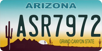 AZ license plate ASR7972