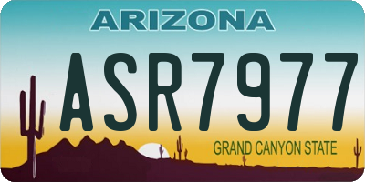 AZ license plate ASR7977