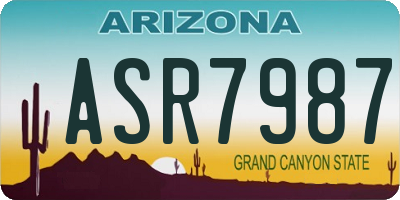 AZ license plate ASR7987