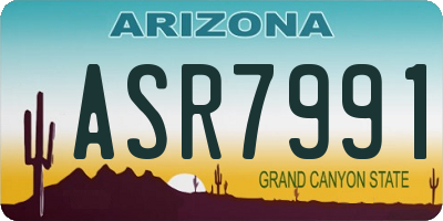 AZ license plate ASR7991