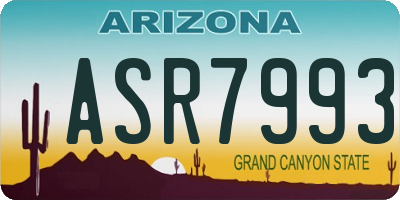 AZ license plate ASR7993