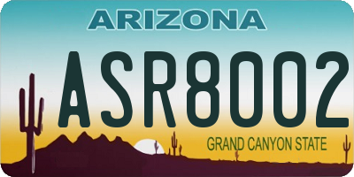 AZ license plate ASR8002