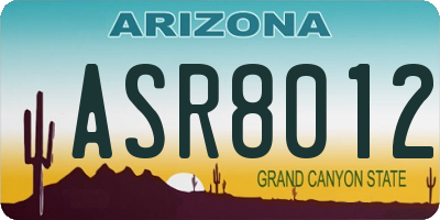 AZ license plate ASR8012