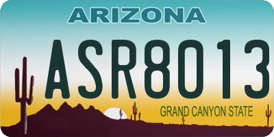 AZ license plate ASR8013