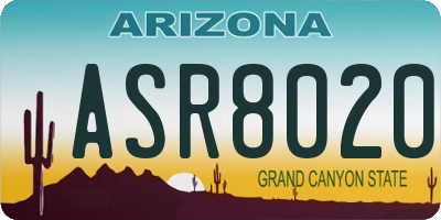 AZ license plate ASR8020