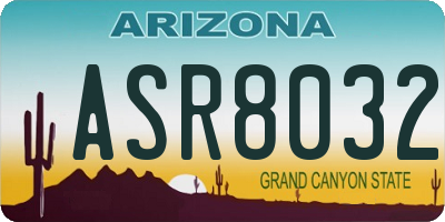 AZ license plate ASR8032