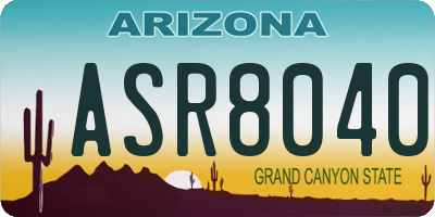AZ license plate ASR8040