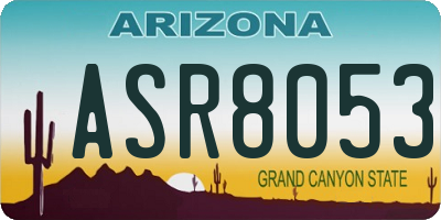AZ license plate ASR8053