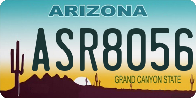 AZ license plate ASR8056
