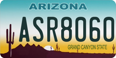 AZ license plate ASR8060