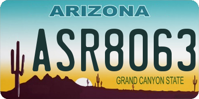 AZ license plate ASR8063
