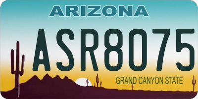 AZ license plate ASR8075