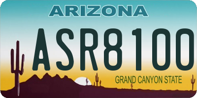AZ license plate ASR8100