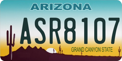 AZ license plate ASR8107