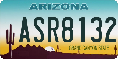 AZ license plate ASR8132