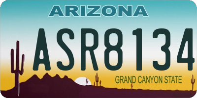 AZ license plate ASR8134