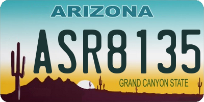 AZ license plate ASR8135