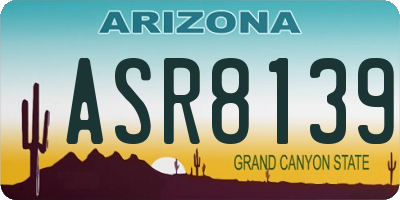 AZ license plate ASR8139