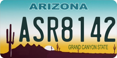 AZ license plate ASR8142