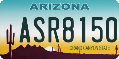 AZ license plate ASR8150