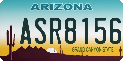 AZ license plate ASR8156