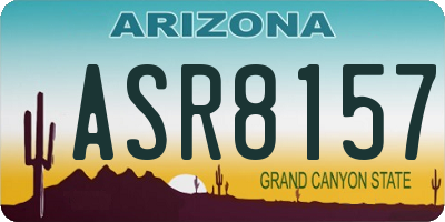 AZ license plate ASR8157