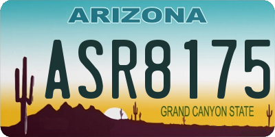 AZ license plate ASR8175