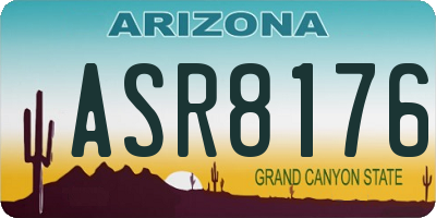 AZ license plate ASR8176