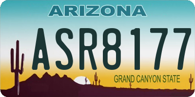 AZ license plate ASR8177