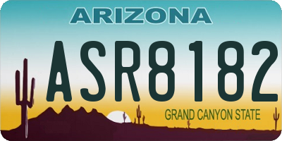 AZ license plate ASR8182
