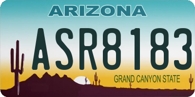 AZ license plate ASR8183