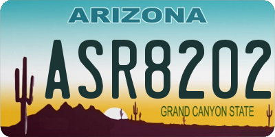 AZ license plate ASR8202