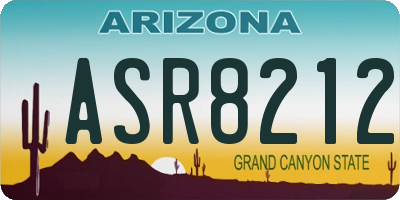 AZ license plate ASR8212