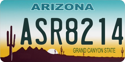 AZ license plate ASR8214