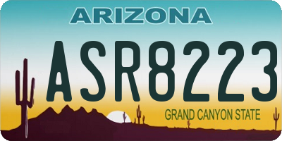 AZ license plate ASR8223
