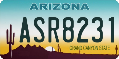 AZ license plate ASR8231
