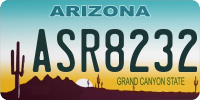 AZ license plate ASR8232