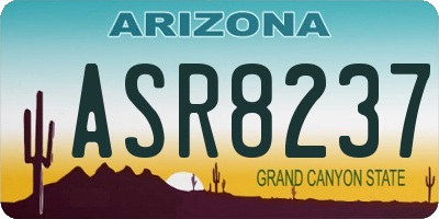 AZ license plate ASR8237