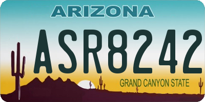 AZ license plate ASR8242