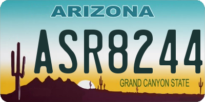 AZ license plate ASR8244