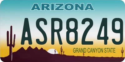 AZ license plate ASR8249