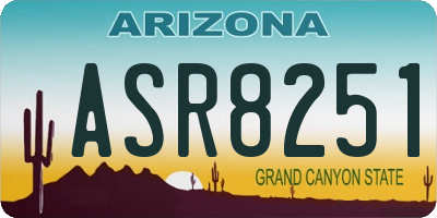 AZ license plate ASR8251