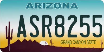 AZ license plate ASR8255