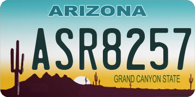 AZ license plate ASR8257