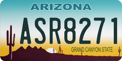 AZ license plate ASR8271