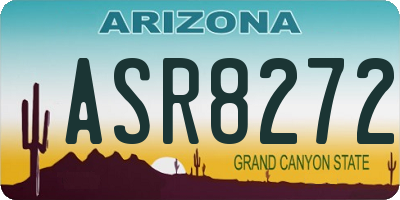 AZ license plate ASR8272
