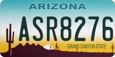 AZ license plate ASR8276