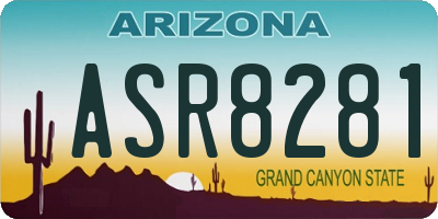 AZ license plate ASR8281