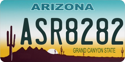 AZ license plate ASR8282
